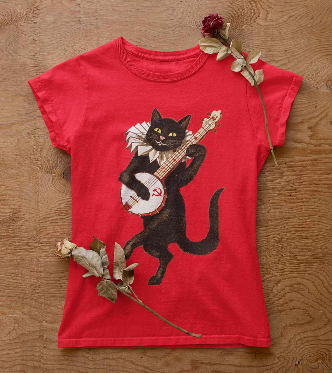 T-shirt Baby Look Gato Comunista