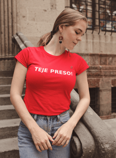 T-shirt Baby Look Teje Preso!