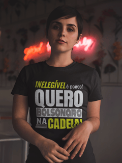 T-shirt Baby Look Bolsonaro Na Cadeia!