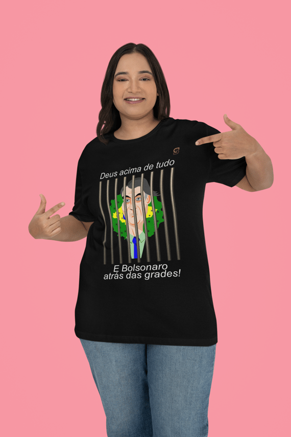 T-shirt Plus Size Bolsonaro atrás das grades!