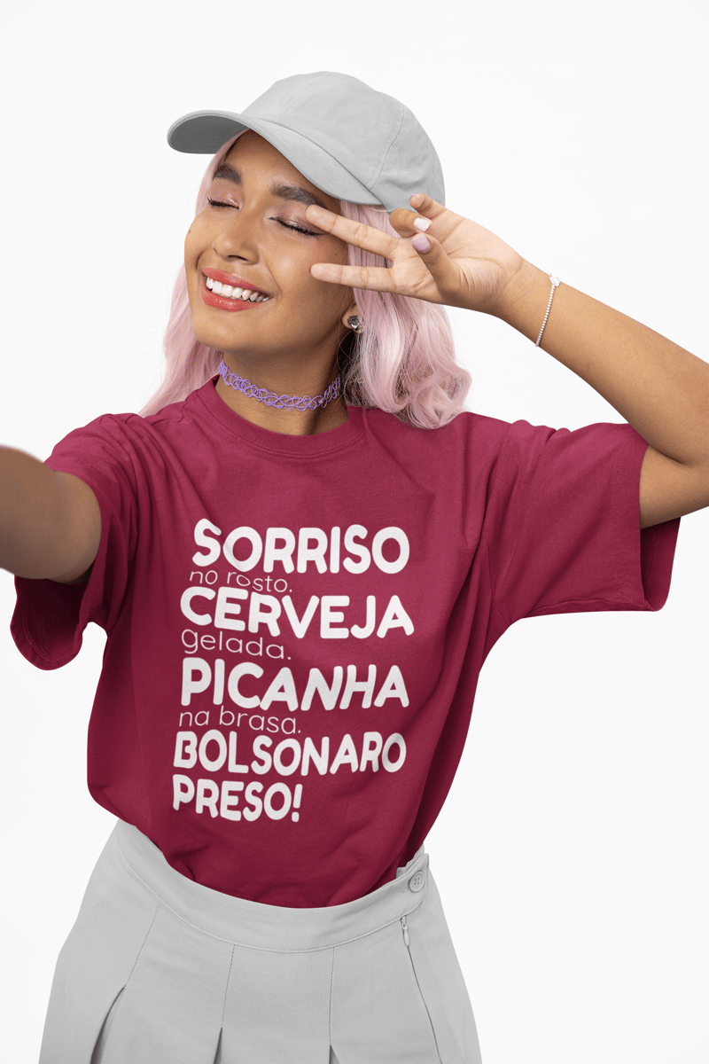 Nome do produto: Camisa Oversized Bolsonaro Preso!