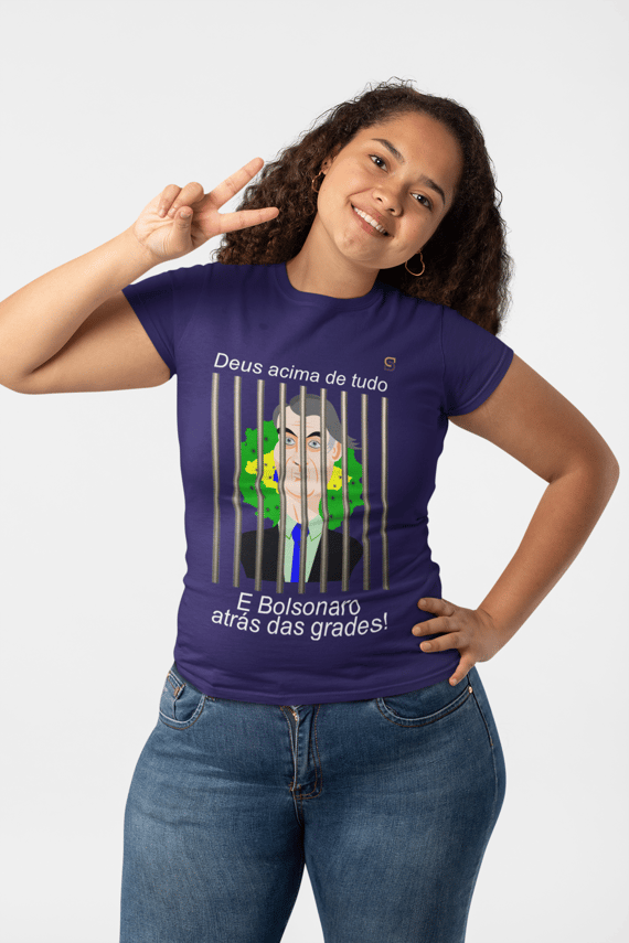 T-shirt Baby Look Bolsonaro atrás das grades!