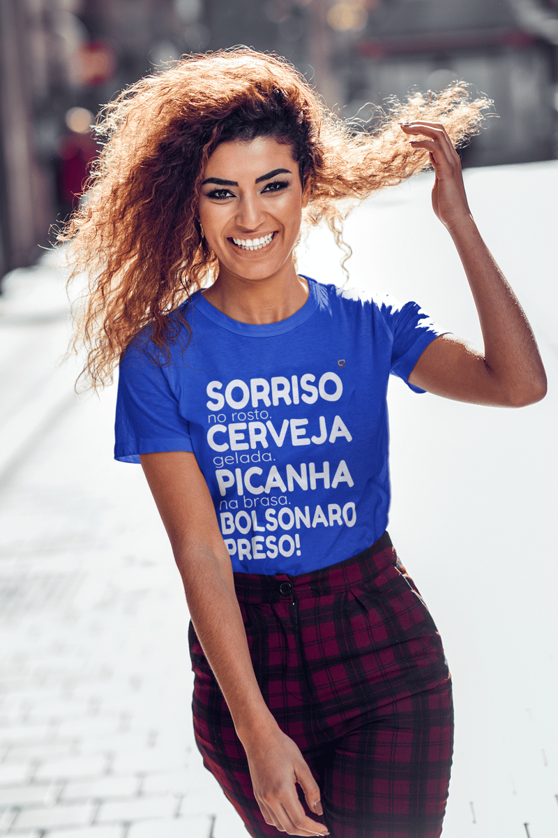 Nome do produto: T-shirt Baby Look Bolsonaro Preso!