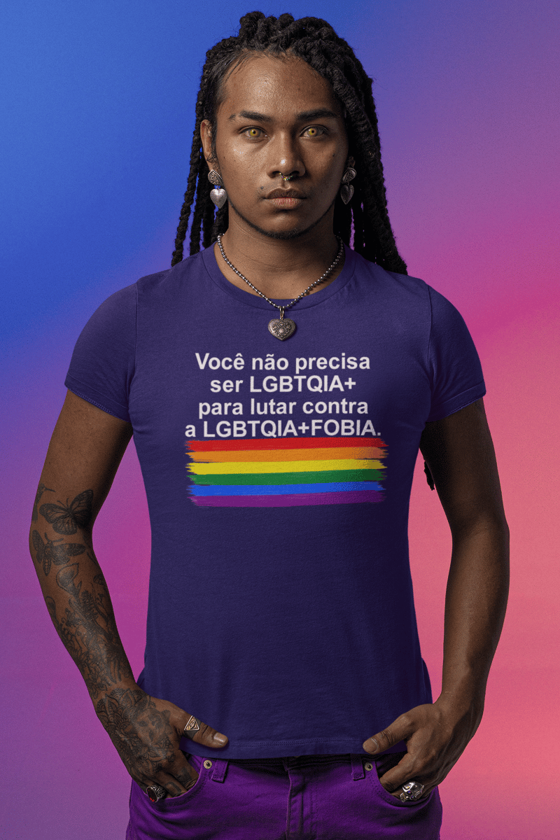 Nome do produto: T-shirt Baby Look LGBTQIA+FOBIA