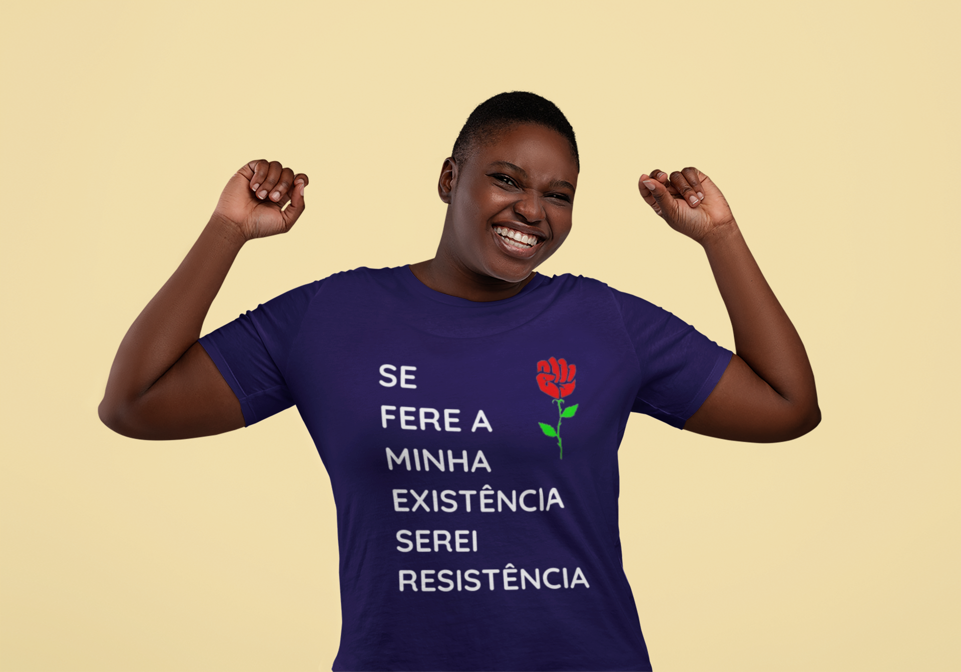 T-shirt Plus Size Serei Resistência