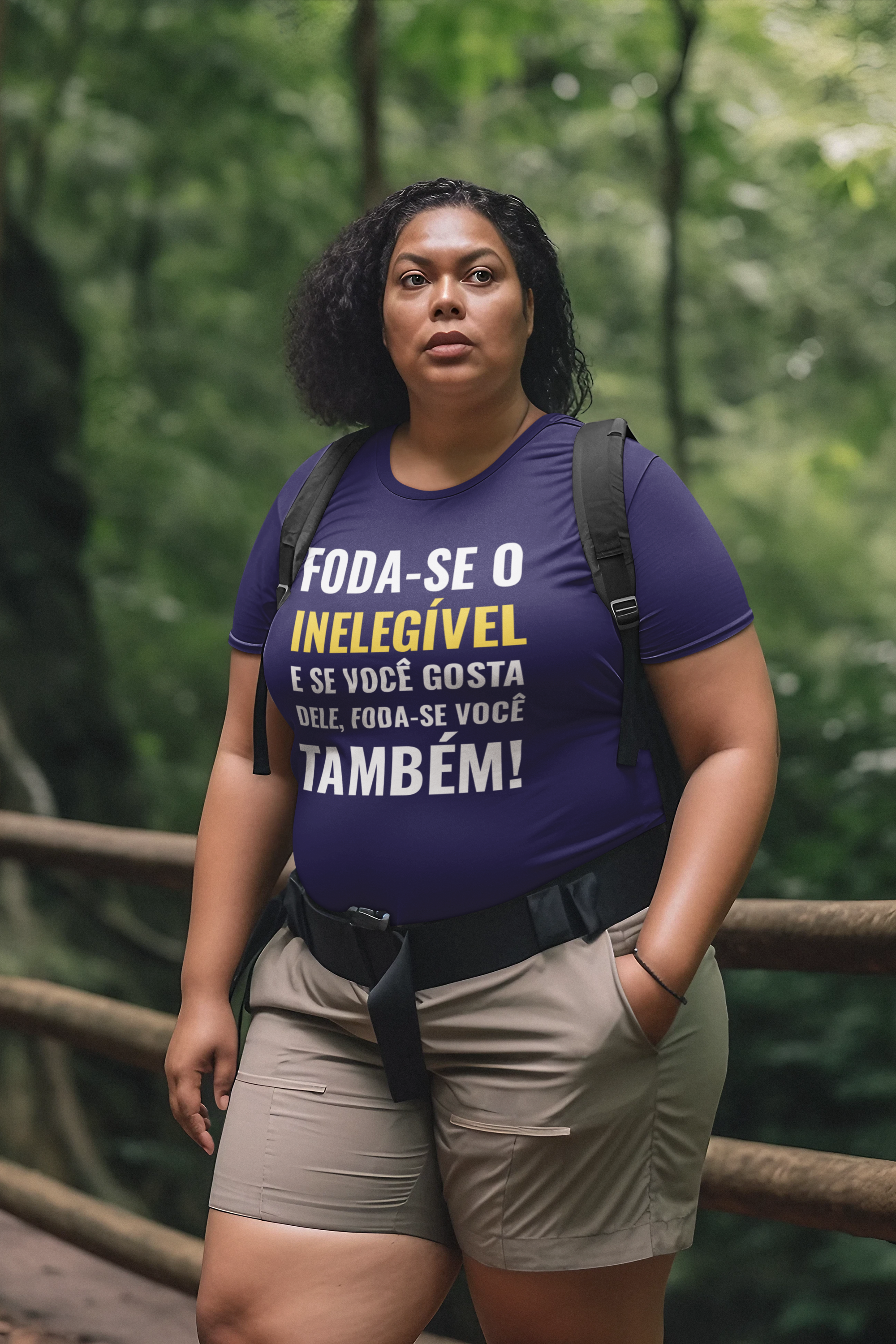 T-shirt Plus Size Foda-se - Inelegível