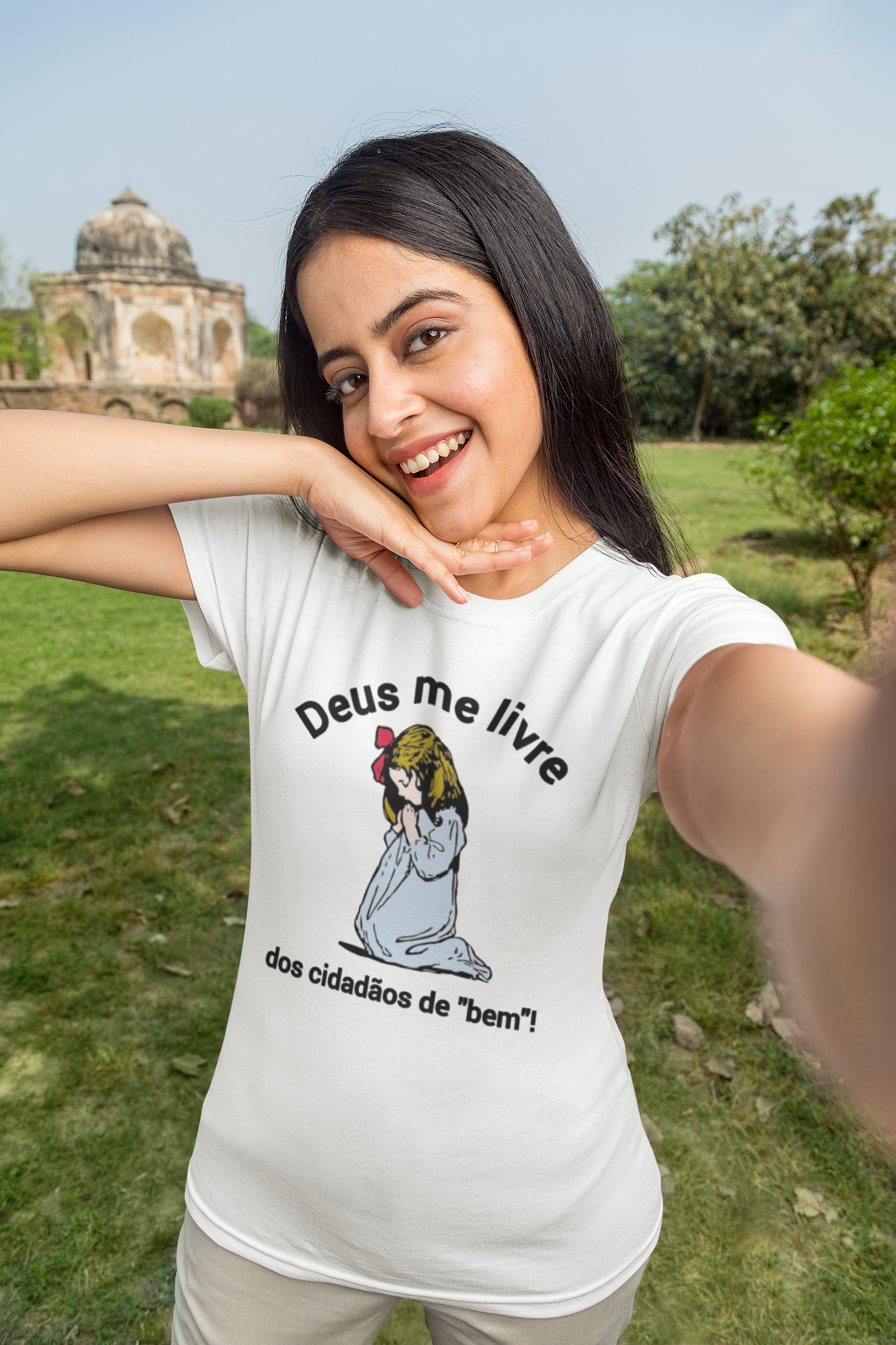 T-shirt Baby Look Deus me livre!