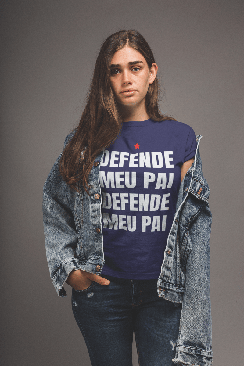 Nome do produto: T-shirt Baby Look DEFENDE MEU PAI