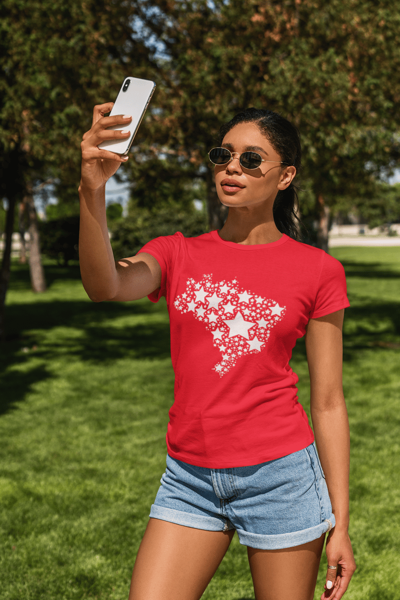 Nome do produto: T-shirt Baby Look Brasil: Estrelas da Democracia