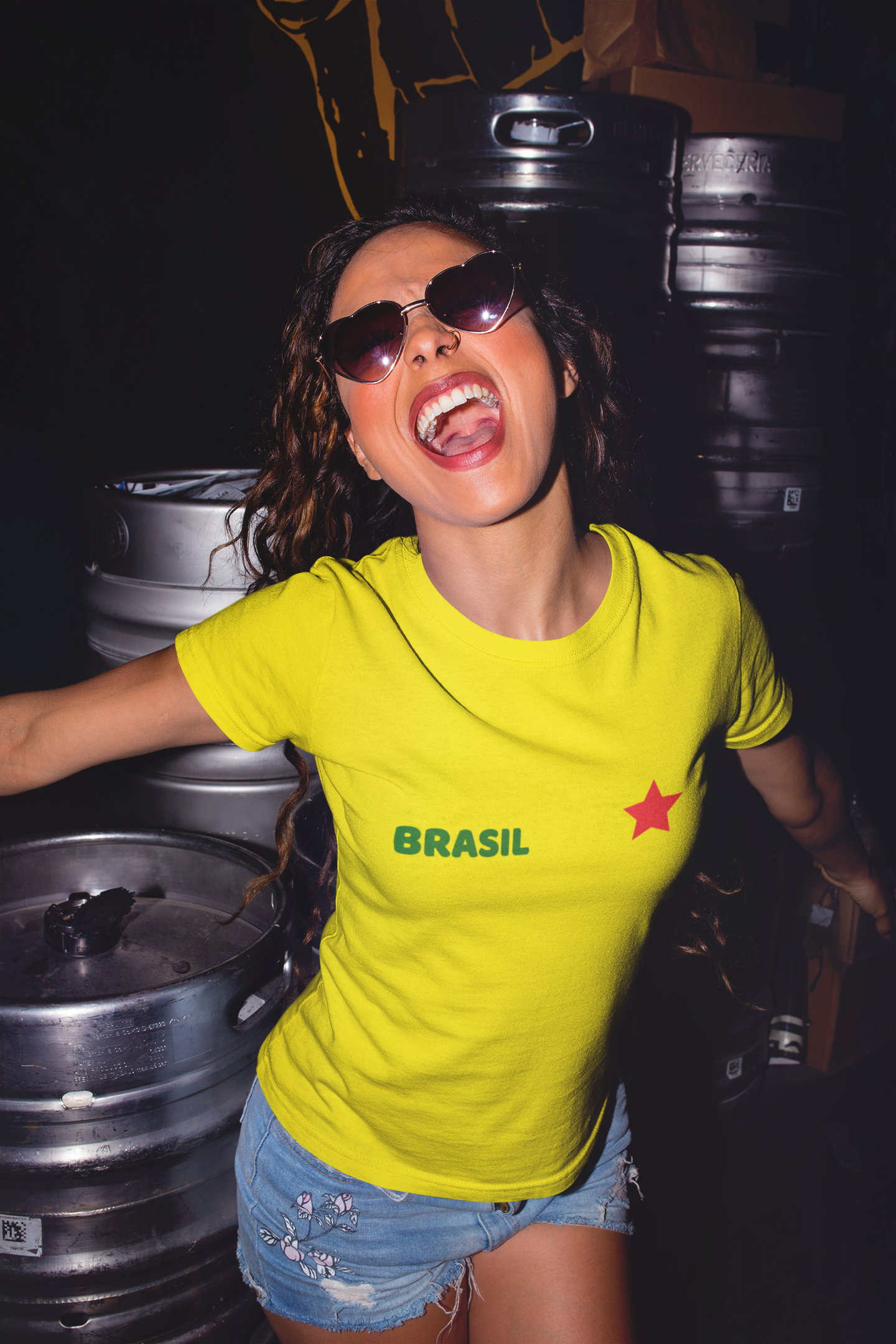 T-shirt Baby Look  BRASIL & ESTRELA