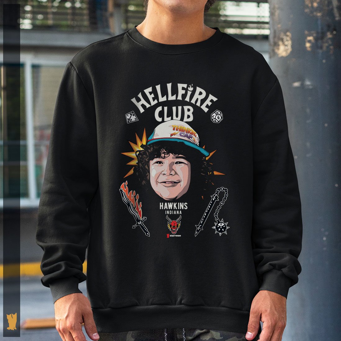 Nome do produto: Moletom Preto Stranger Things Hellfire Club