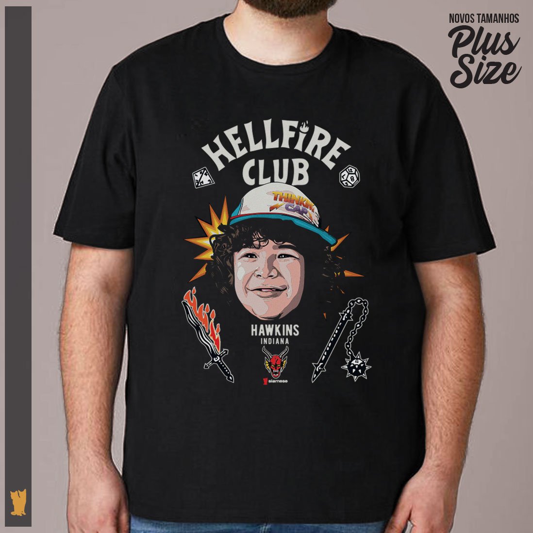Nome do produto: Siamese Plus Size Stranger Things Hellfire Club