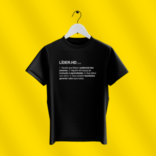 Nome do produtoCamiseta preta - LÍDER.HD, significado