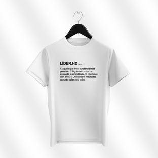 Nome do produtoCamiseta branca - LÍDER.HD, significado