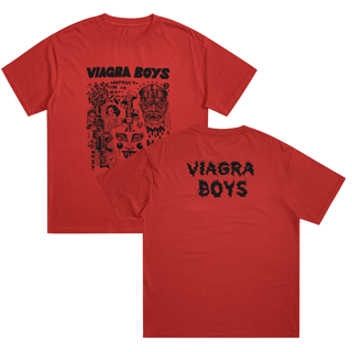 Nome do produto VIAGRA BOYS - CAMISETA FRENTE E COSTAS - VERDE, VERMELHA E BRANCA