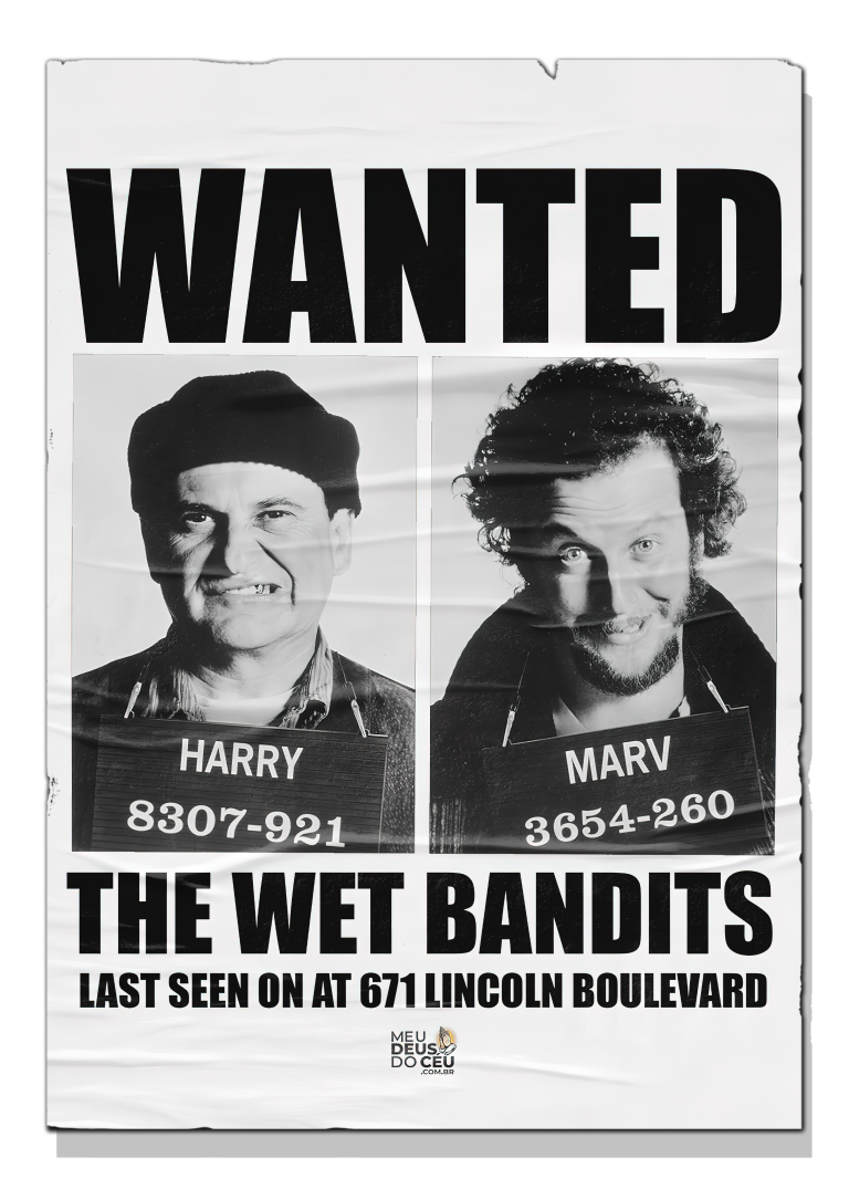 Nome do produto: Cam. Unissex. - Bandidos Molhados - Wet Bandits - Esqueceram de Mim