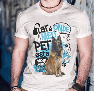 Camisa Tecido Unissex - Lar de Pet - Pastor Belga Tervuren