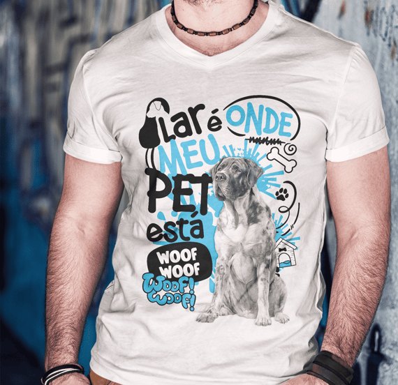Camisa Tecido Unissex - Lar de Pet - Cão de Gado Transmontano