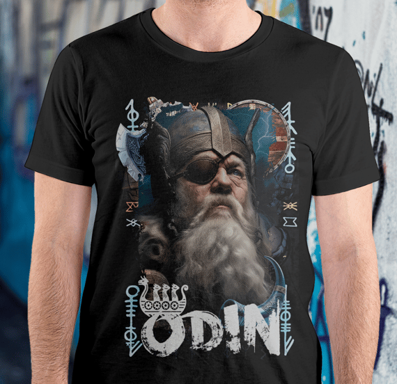 Camisa Tecido - ( Quality ) - Norse Mythology - Odin