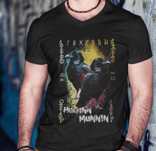 Nome do produto Camisa Tecido - ( Prime ) - Norse Mythology - Corvos