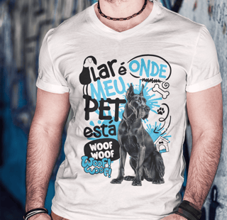 Camisa Tecido Unissex - Lar de Pet - Dogue Alemão