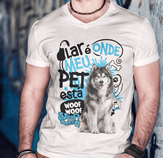 Nome do produto Camisa Tecido Unissex - Lar de Pet - Malamute do Alaska