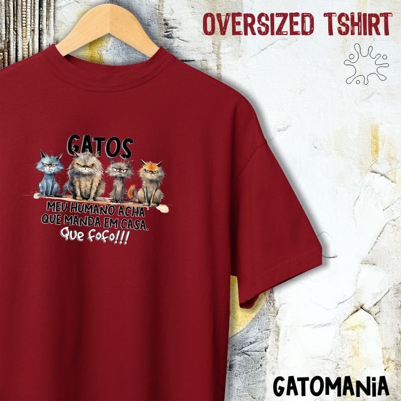 Nome do produto: Camiseta Oversized Gatos - Que Fofo!