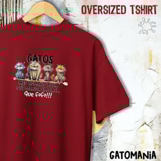 Camiseta Oversized Gatos - Que Fofo!