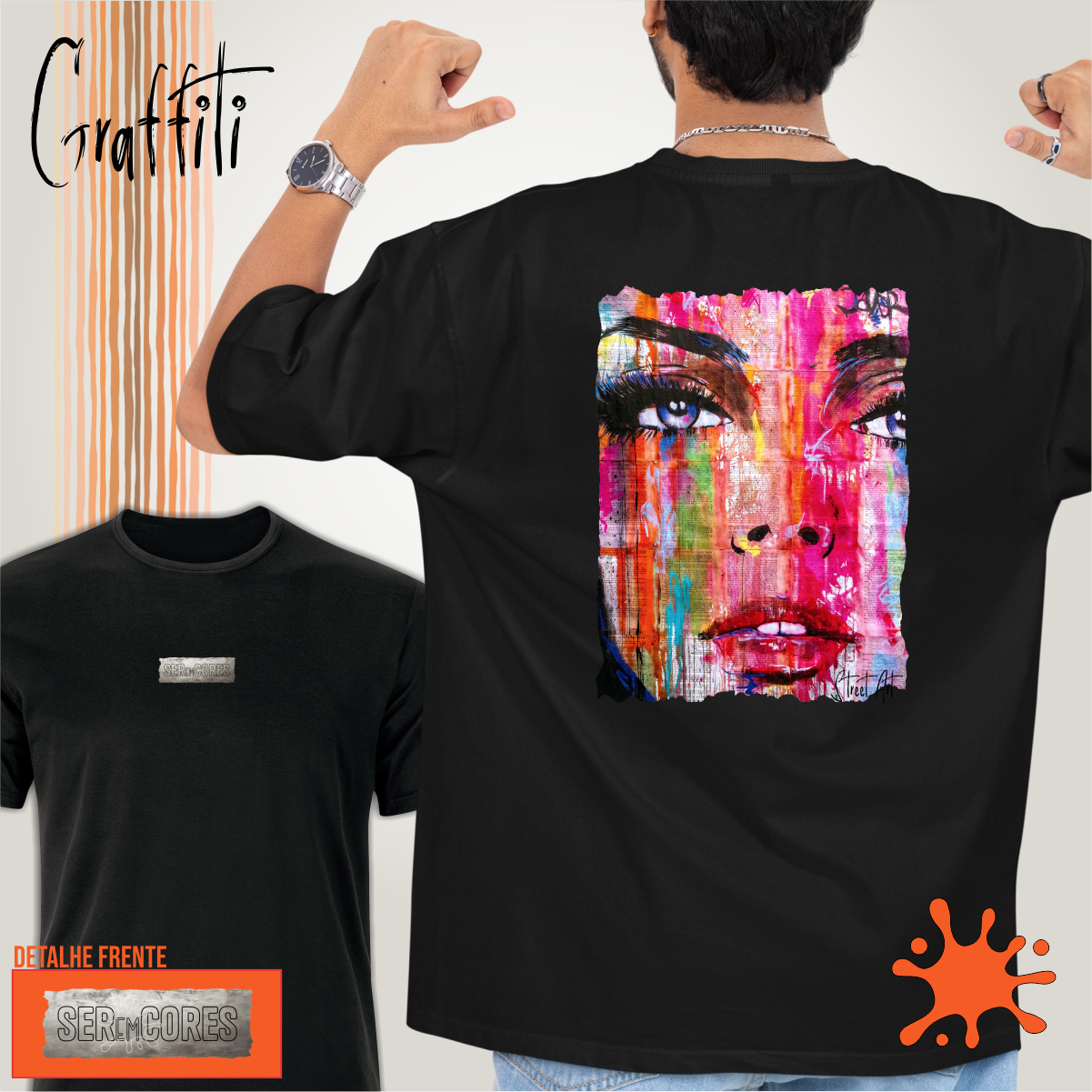 Camiseta Costas Graffiti Face de Mulher