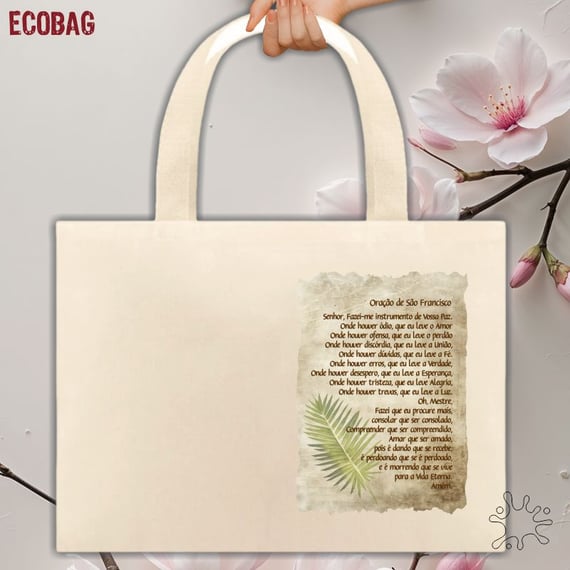 Ecobag Oração de São Francisco (boho)
