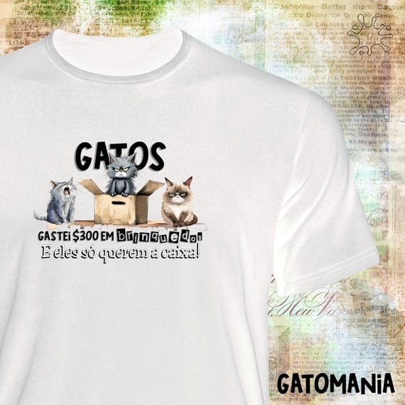 Camiseta Gatos só querem a caixa