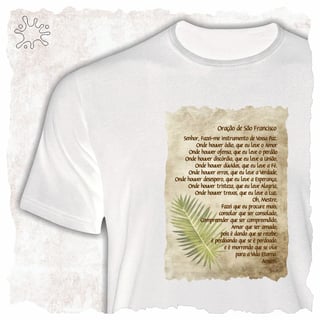 Nome do produtoCamiseta Oração de São Francisco (Boho)