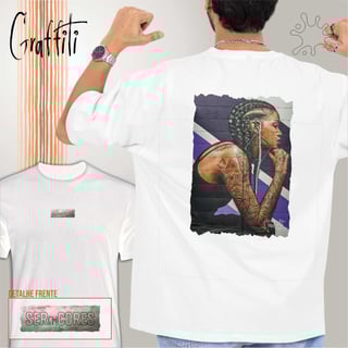 Camiseta Costas Graffiti Mulher Refletindo