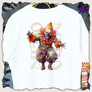 Nome do produtoCamiseta PLUS Halloween Medo de Palhaço 1