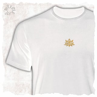 Nome do produtoCamiseta Flor de Lótus dourada