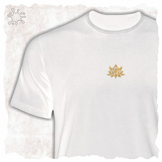 Camiseta Flor de Lótus dourada
