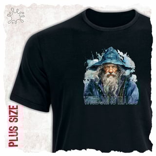 Nome do produtoCamiseta Plus Magos - Wisdom is Magic