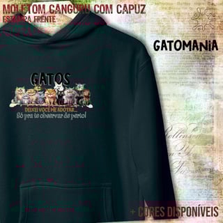 Nome do produto Moletom canguru Gatos - Deixei vc me adotar