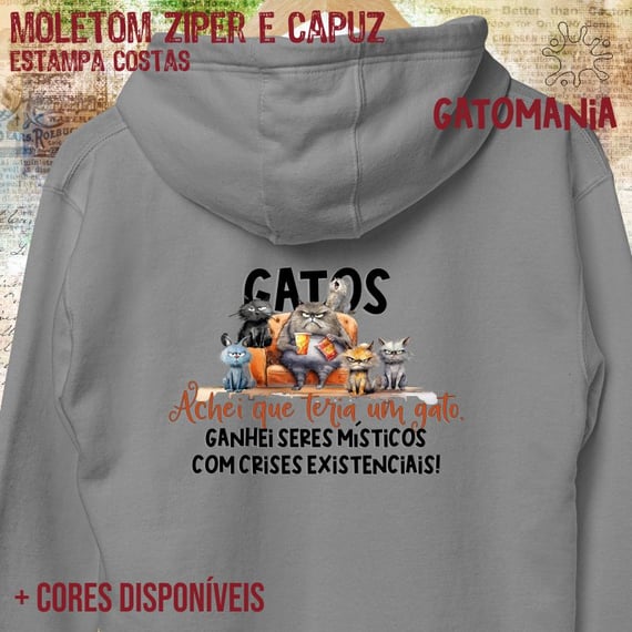 Moletom zíper Gatos - Seres Místicos