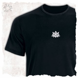 Nome do produtoCamiseta Flor de Lótus branca (efeito brilho)