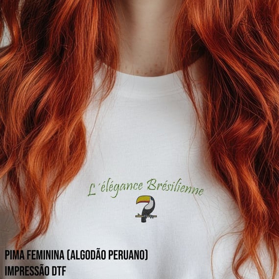 Camiseta Pima feminina (algodão peruano) L´Élégance Brésilienne