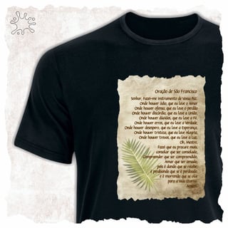 Nome do produtoCamiseta Oração de São Francisco (Boho)