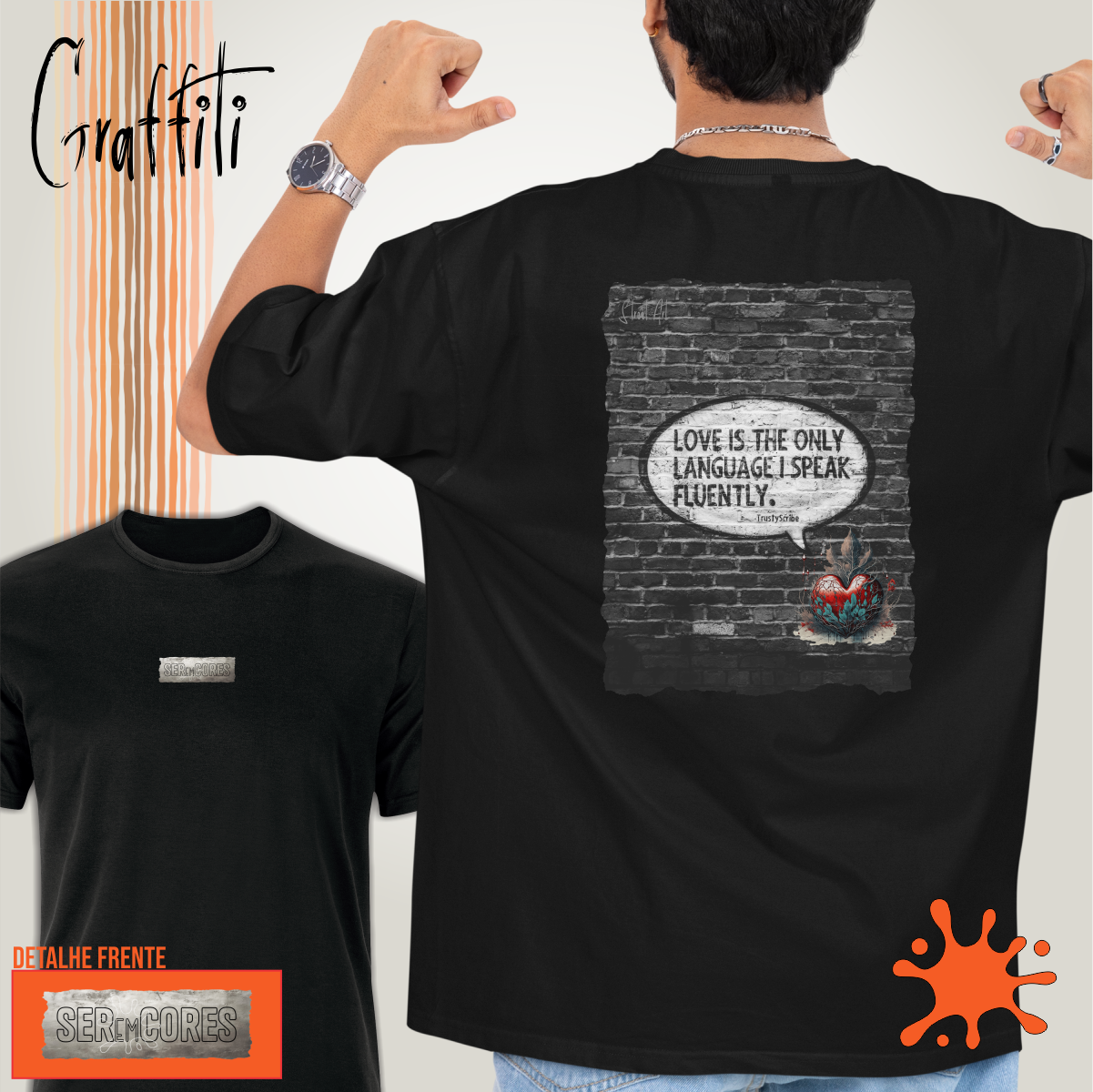 Camiseta Costas Graffiti Love is the only language