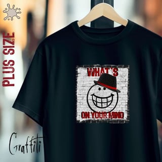 Nome do produtoCamiseta Plus Graffiti Whats on your mind