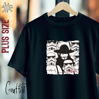 Camiseta Plus Graffiti V e a Tropa