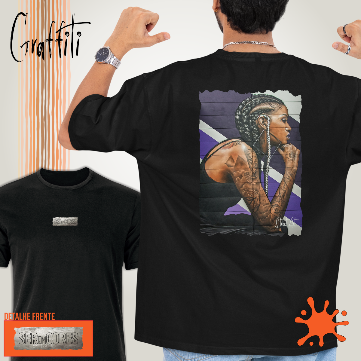 Camiseta Costas Graffiti Refletindo
