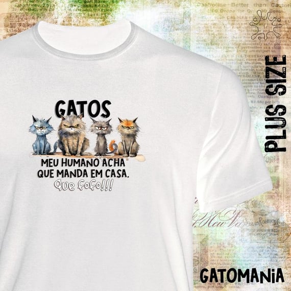 Camiseta Plus Gatos - Que Fofo!
