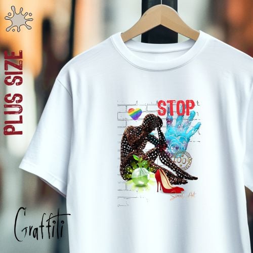 Camiseta Plus Graffiti Stop