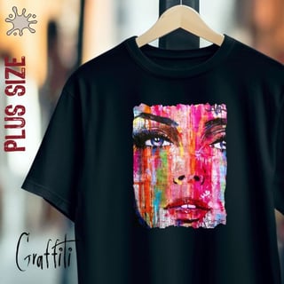 Nome do produtoCamiseta Plus Graffiti Face de Mulher