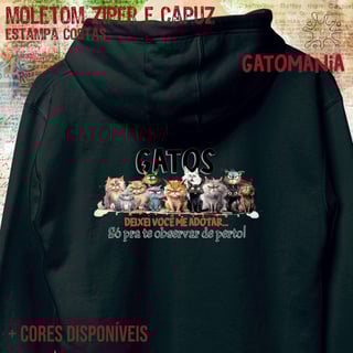 Nome do produto Moletom zíper Gatos - Deixei vc me adotar
